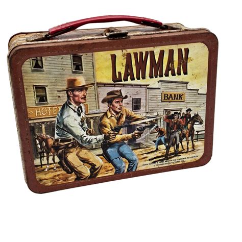 vintage lawman metal lunch box|Vintage Western TV Series LAWMAN Tin Metal Lunchbox .